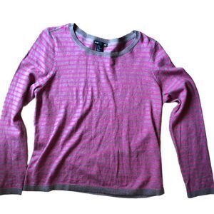 H&M pink stripped crew neck sweater-small